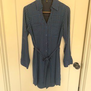 EXPRESS Women's Blue Dress Shirt Wrap Dress